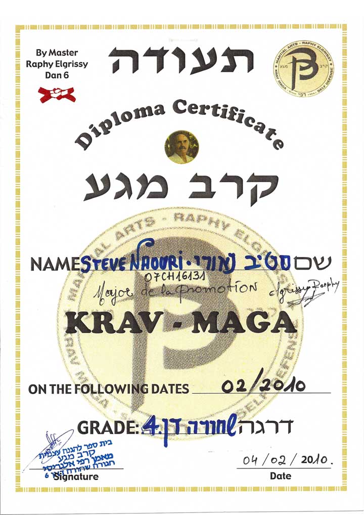 Photo d'Imy LICHTENFELD avec Raphy ELGRISSY pour enseigner le Krav Maga aux USA