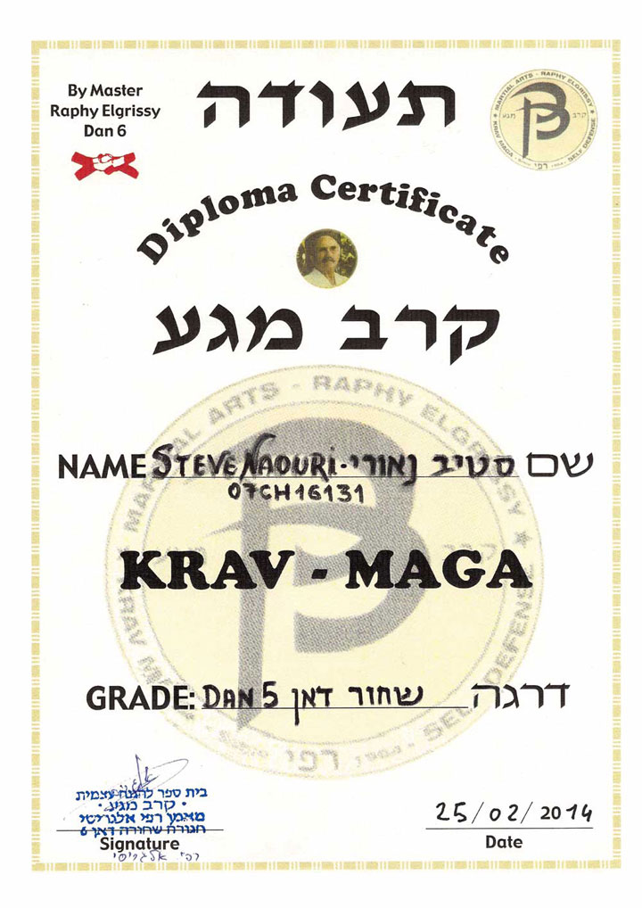 Photo d'Imy LICHTENFELD avec Raphy ELGRISSY pour enseigner le Krav Maga aux USA