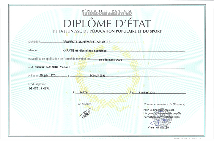 Image d'un diplôme d'état