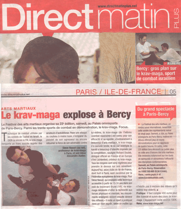 Couverture de magazine sur le Krav-Maga