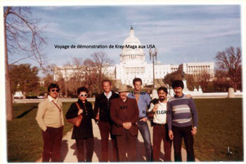 Photo d'Imy LICHTENFELD avec Raphy ELGRISSY pour enseigner le Krav Maga aux USA